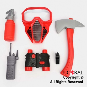 SET BOMBERO MASCARA CON ACCESORIOS  X 1